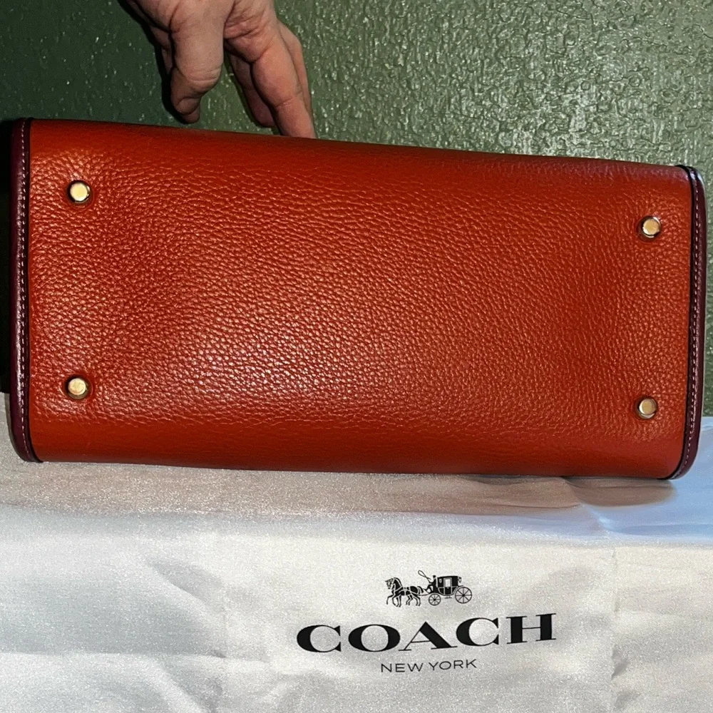 Coach Dempsey Signature Tote with Orange Patch - Picture 3 of 6